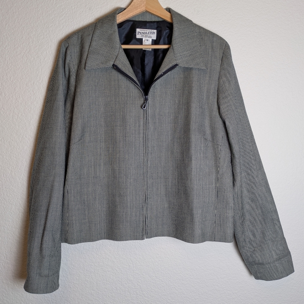Pendleton Women's Virgin Wool Zip Jacket Blazer U… - image 2